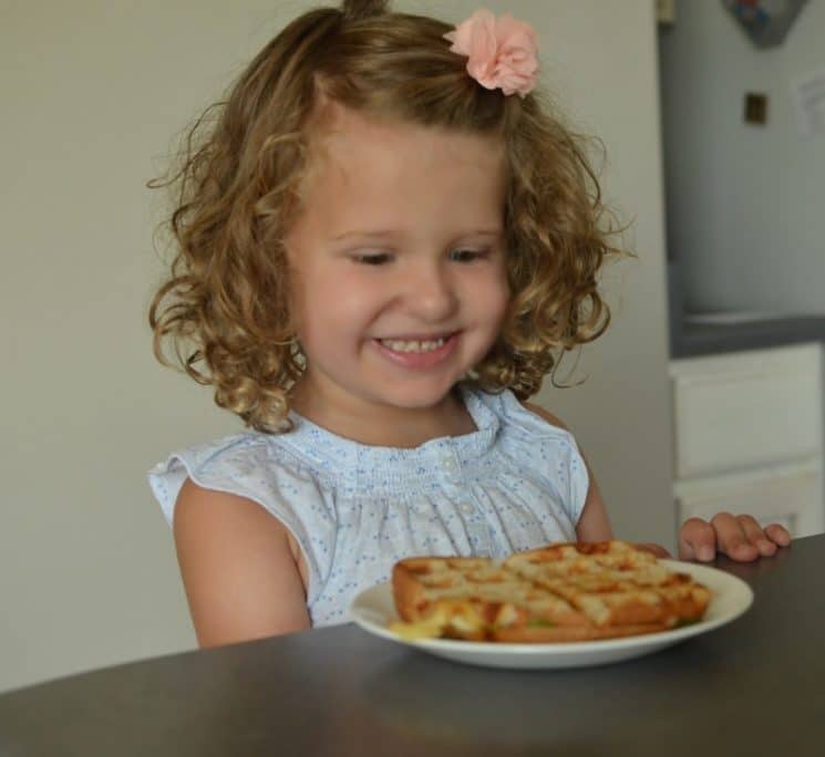 Grilled Cheese Wafflewich. First kitchen skills for kids- The waffle iron!
